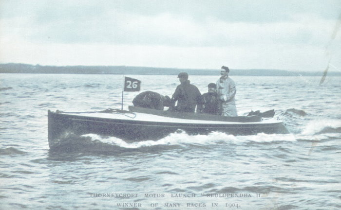Thornycroft motor launch "Seolopendra II", Winner of many races in 1904