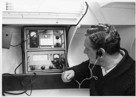 Christina May 1960 - Bruce Campbell tests the onboard Radio set Christina May 1960 - Bruce Campbell tests the onboard Radio set